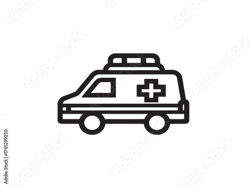 Emergency Services icon 2D vector line art for first responder teams