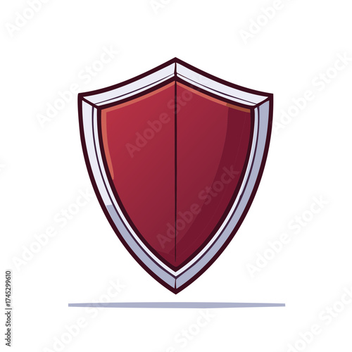 Crimson Shield: Protection Icon, Security Symbol, Safety Graphic Element, Badge
