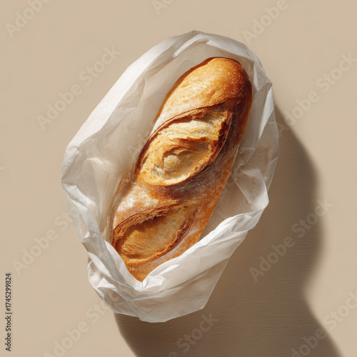 Wallpaper Mural Fresh baguette wrapped. High quality photo Torontodigital.ca