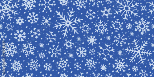 Snowflakes pattern, winter vector background