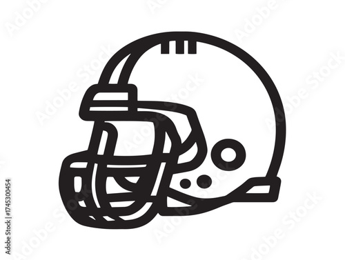 Football icon 2D vector line art for athletic energy and goal scoring