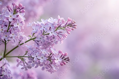 Background or banner with lilac flowers and copy space