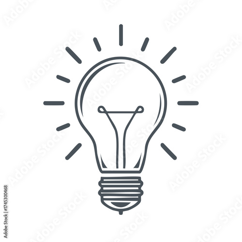 Illustration of Light Bulb Icon, Symbol of Innovation and Idea