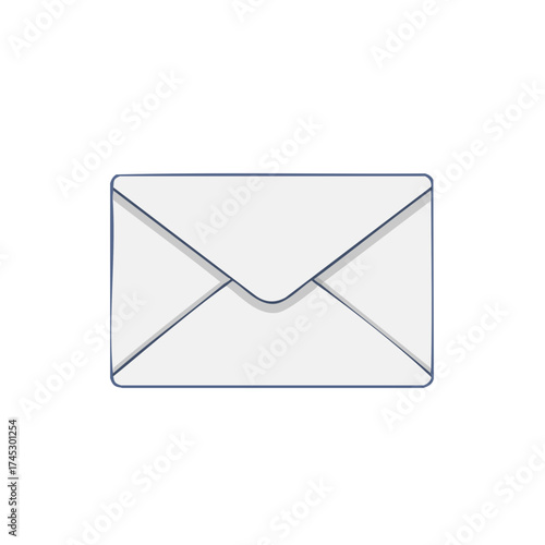 Simple white closed envelope vector illustration for mail and message concept