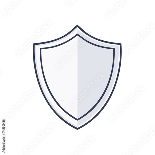 Simple vector shield emblem graphic with light gray fill and dark outline Free Download Simple vector shield emblem graphic with light gray fill and dark outline - GFXLoad