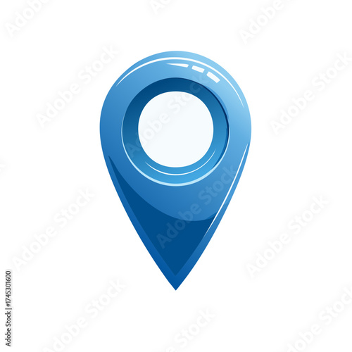 Vibrant blue three dimensional location pointer for digital maps and mobile applications