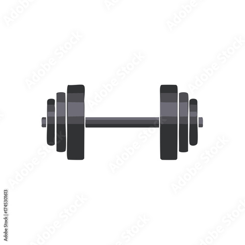 Isolated dumbbell exercise equipment for strength training, fitness, and muscle building workout on white