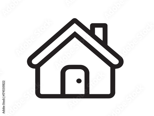Home and living icon 2D vector line art in a clean minimalist style
