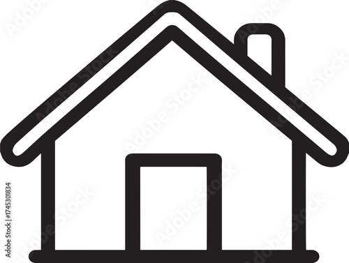 Home and living icon 2D vector line art for interior design and decor