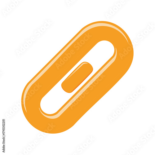 Bright Orange Glossy Link Symbol Connected Elements Digital Graphic