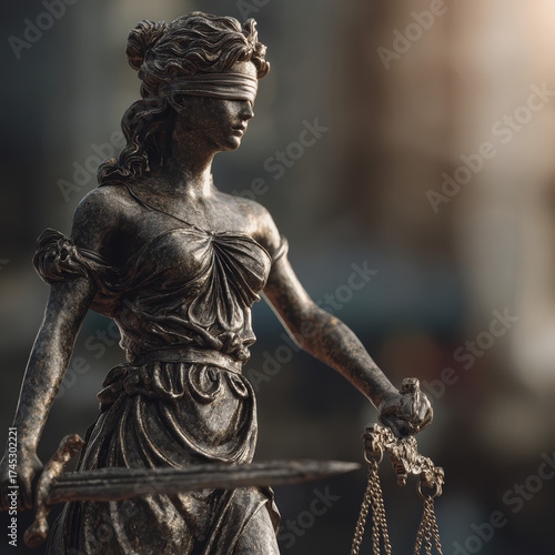 Wallpaper Mural Justice statue scales. High quality photo Torontodigital.ca