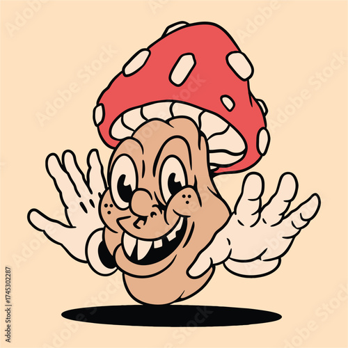 ugly mushroom cartoon illustration design