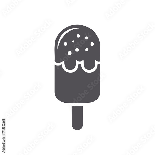 Ice cream on stick icon. Vector illustration for food or dessert concept.