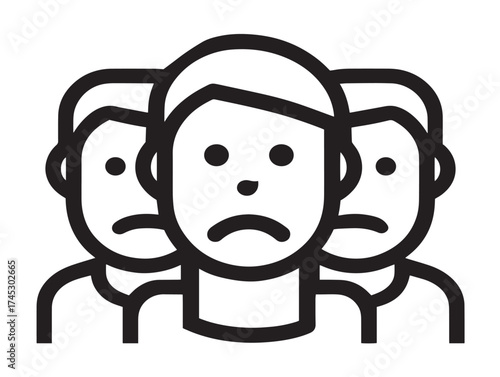 Human relations and emotions icon 2D vector line art in a clean style