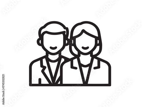 Human relations and emotions icon 2D vector line art for social interaction