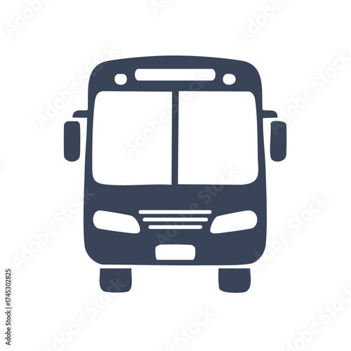 Front view of a public transportation bus icon