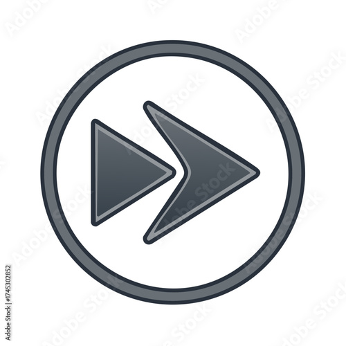 Forward Media Control Icon Player Navigation Symbol Interface Sign