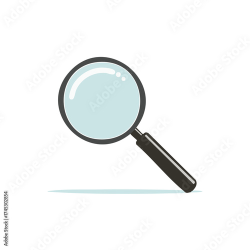 Magnifying glass illustration, black frame, magnifying concept, search tool, icon