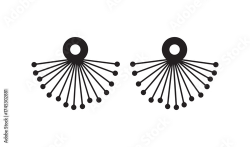 Earrings isolated on white background, jewelry illustration