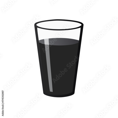 Glass of Dark Liquid in Minimalist Style