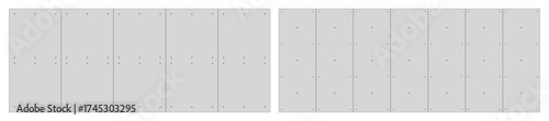 Concrete wall forms with holes. Squares and rectangles. Concrete panels
