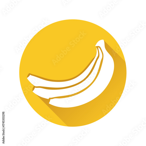 Banana Bunch Silhouette on a Golden Roundel with Long Shadows