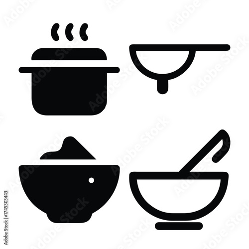 vector set of kitchen utensils