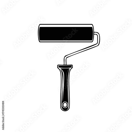 Paint Roller Tool Icon for Home Improvement Projects or Artistic Expressions