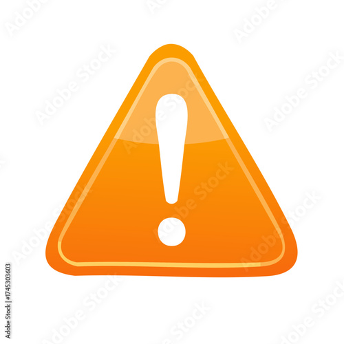 Orange Warning Sign Triangle with Exclamation Point Hazard Alert Symbol