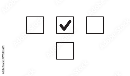 Check mark in a box isolated on white background concept
