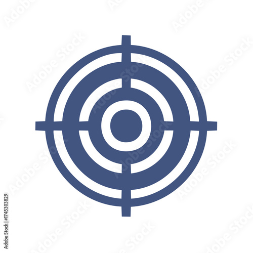Blue Target Symbol Center Aim Focus Strategy Icon