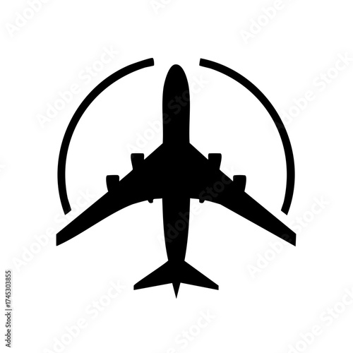 Airplane Icon in a Circle