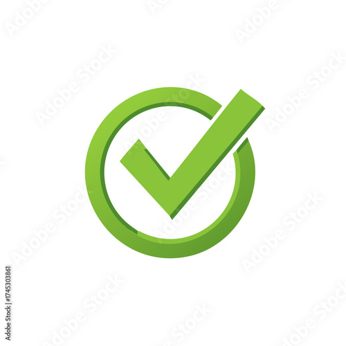 Green check mark icon symbolizing success, validation, or completion, perfect for approval-related designs