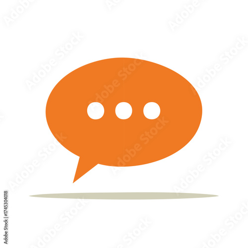 Orange speech bubble icon with three dots representing chat or message notification