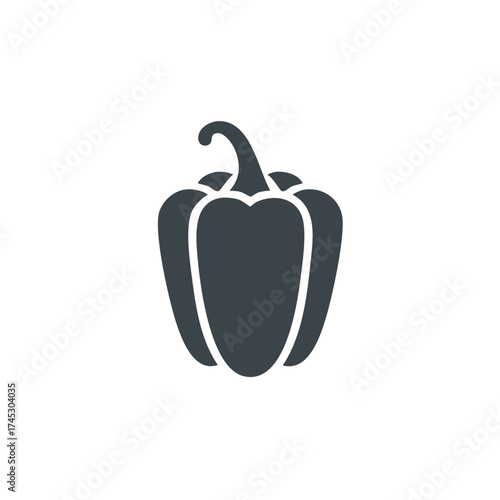 Solitary Bell Pepper Icon, Simplicity in Produce