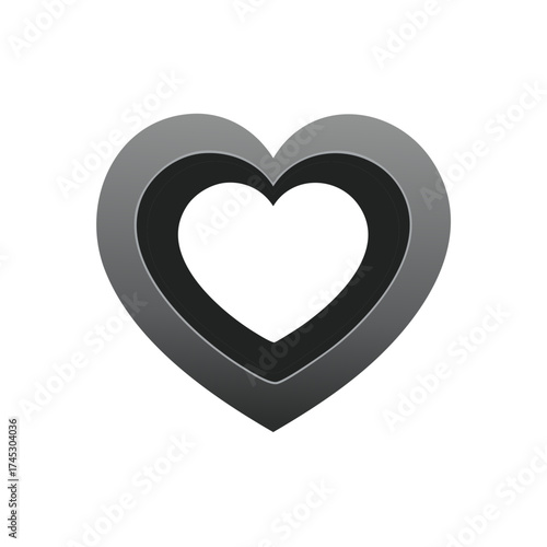 Gray Love Heart Symbol of Affection and Romance