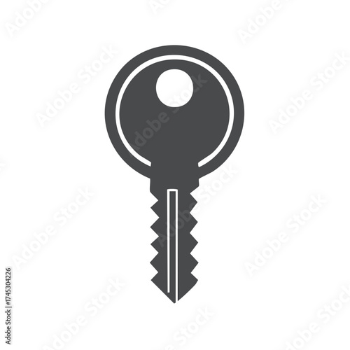 Simple Key Icon Illustration Access Security Lock Device Tool Design Graphic