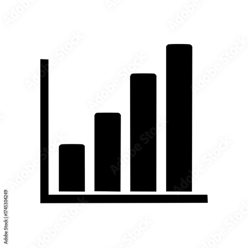 Growing business data chart financial report analysis graph bars increasing trend icon