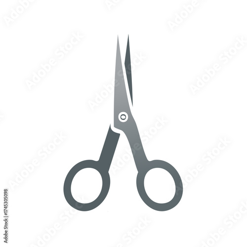 Gray Metal Scissors Cutting Tool Equipment Supply Icon Symbol