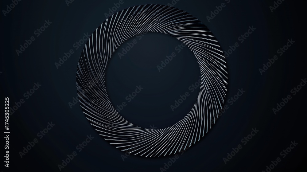 Obraz premium Abstract Spiral Circle Design on Dark Background