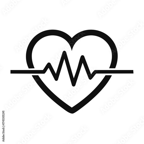 Heartbeat line graphic emblem symbol representing health and life