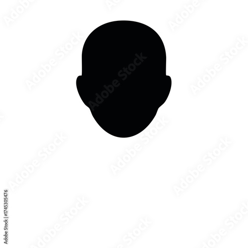 Minimalist Silhouette of a Head Profile Person Simple Headshot Human Contour