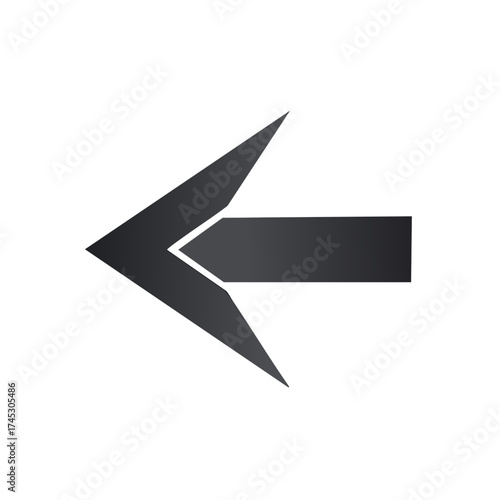 Isolated Left Directional Arrow Sign Pointing Symbol for Orientation, Navigation, and Direction
