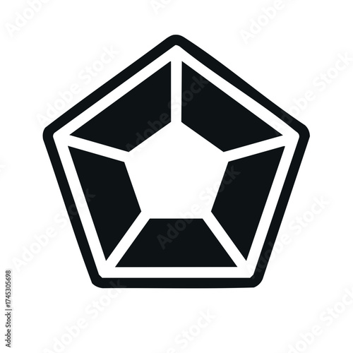 Abstract Pentagon Geometric Shape Graphic Icon Design Isolated