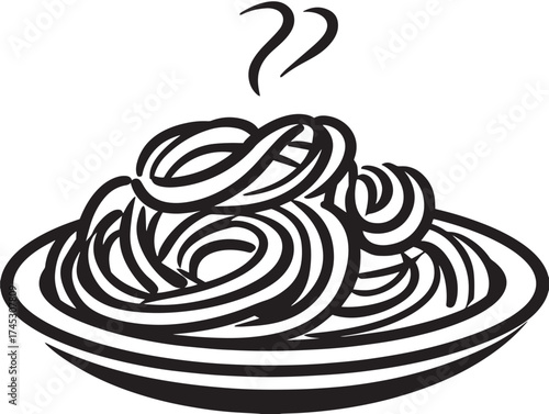 Italian food icon 2D vector line art for pasta pizza and cuisine