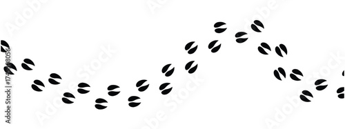 Silhouettes of animal footprints of goat – black vector tracks of birds, reptiles, and mammals. includes paw prints, hoof marks, and steps from wolf, duck, frog design in eps 10.