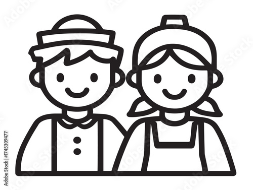 Kids Costumes icon 2D vector line art in a clean minimalist illustration set