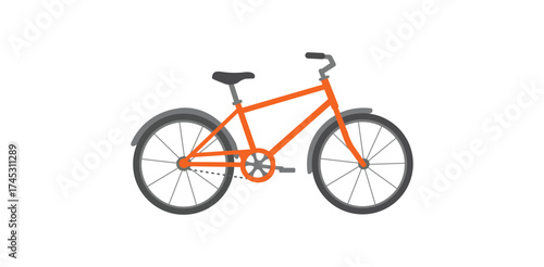 Explore Urban Freedom Orange Bicycle Clipart Vector Illustration Cycling Transportation Recreation and Design for Active