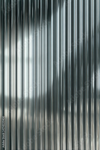 Reeded fluted glass texture, vertical ribbed surface with light reflections, modern architectural material background