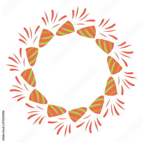 Cracker wreath, Party popper wreath, Festive cracker ring